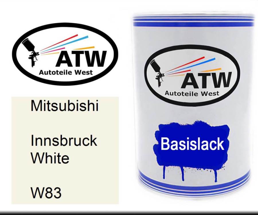 Mitsubishi, Innsbruck White, W83: 500ml Lackdose, von ATW Autoteile West.